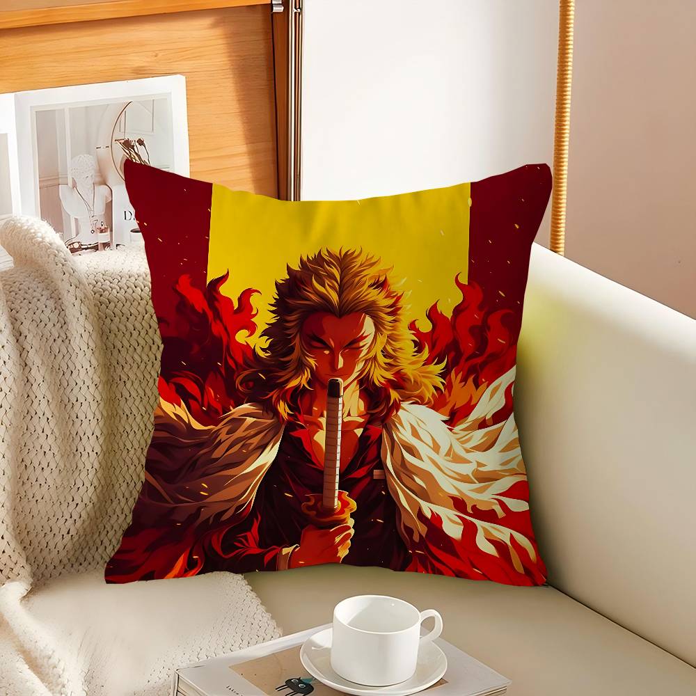 Characters Kyoujurous Rengoku Pillowcase Toon Gift Cushion Cover Bedroom Home Sofa Chair Seat Decor Pillow Case