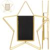 VOSAREA Vertical Photo Frame Star Shape Metal Wire Art Picture Frame Floating Picture Frames Rotatable Picture Display Frame Ideal for Housewarming