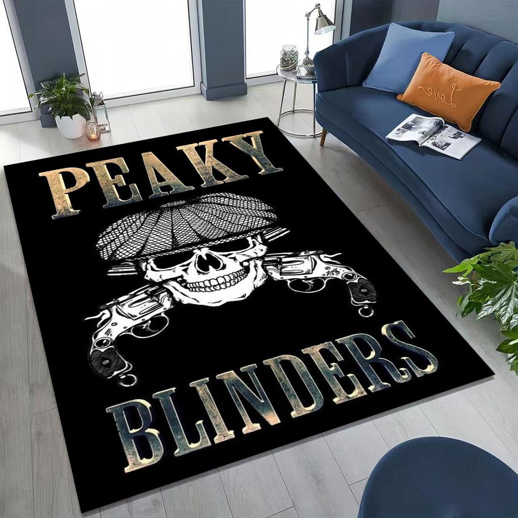 3D Tommy Shelby P-Peaky B-Blinders Kunst Teppich für Schlafzimmer Wohnzimmer Sofa Zuhause Fußmatte Dekor, Große Kinder Rutschfeste Bodenmatte