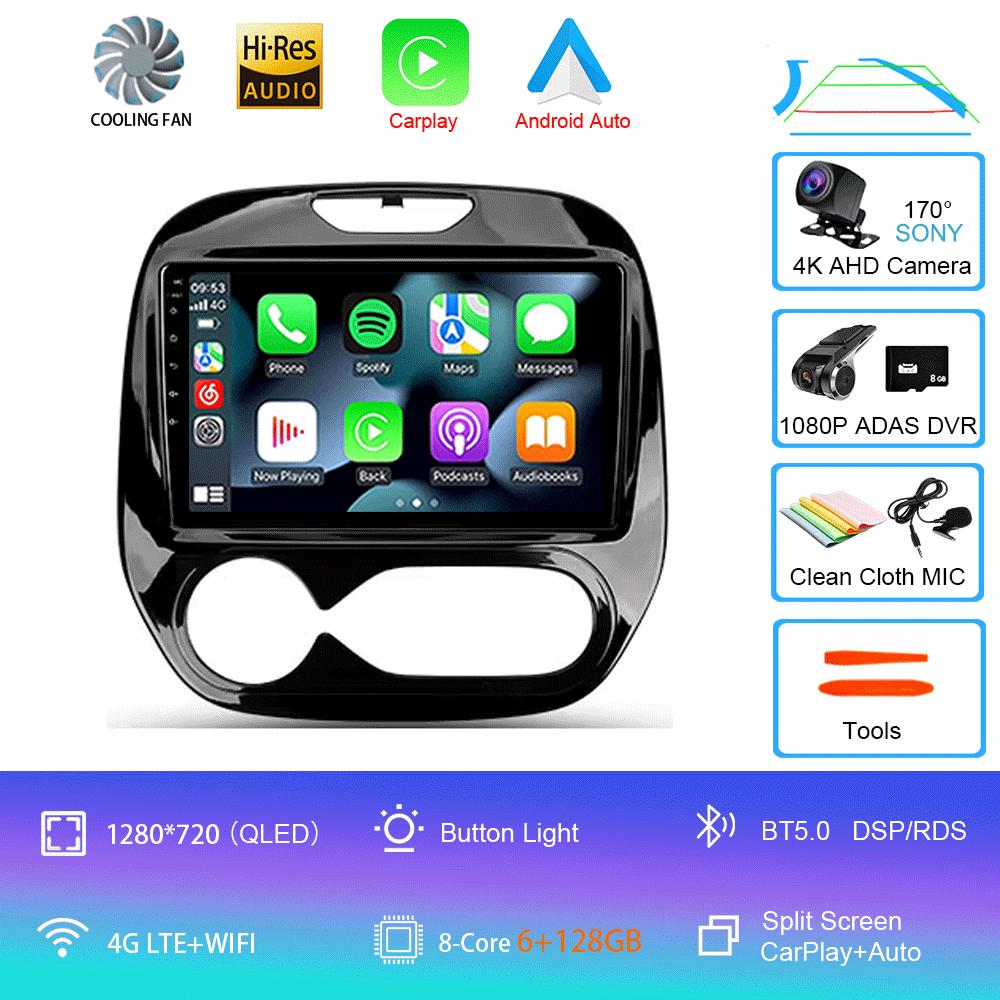 Car Radio Android 14 Carplay For Renault Kaptur Captur 2016 - 2019 Navigation GPS Multimedia Player WiFi+4G Stereo Video Auto BT