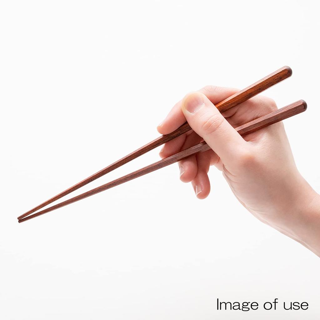 Hashikura Matsukan Natural Ebony Black Made In Black Chopsticks, Couple's Set, High-Quality Wood, 23.5cm & 22cm, Satin, Octagonal, & Brown, Japan,