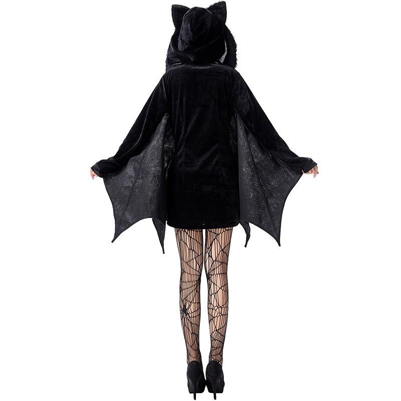 Halloween Fledermaus Kleid Spitze Augenbinde Fledermaus Cosplay Anzug, getönter maskierter Vampir Punk Mädchen Anzug