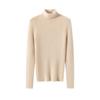 Women's 100% Cashmere High Neck Sweater - Autumn/Winter Rib Knit Base Layer