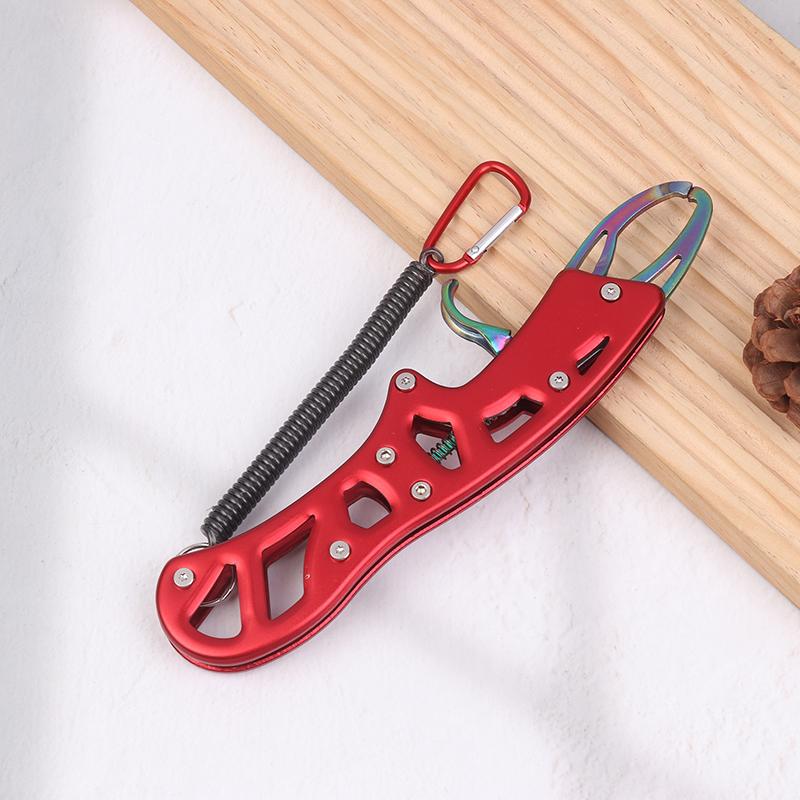 Fishing Aluminum Alloy Fishing Grip Pliers Fishing Lip Gripper Fish Plier Hand Grip With Tool Rope Fishing Accessories