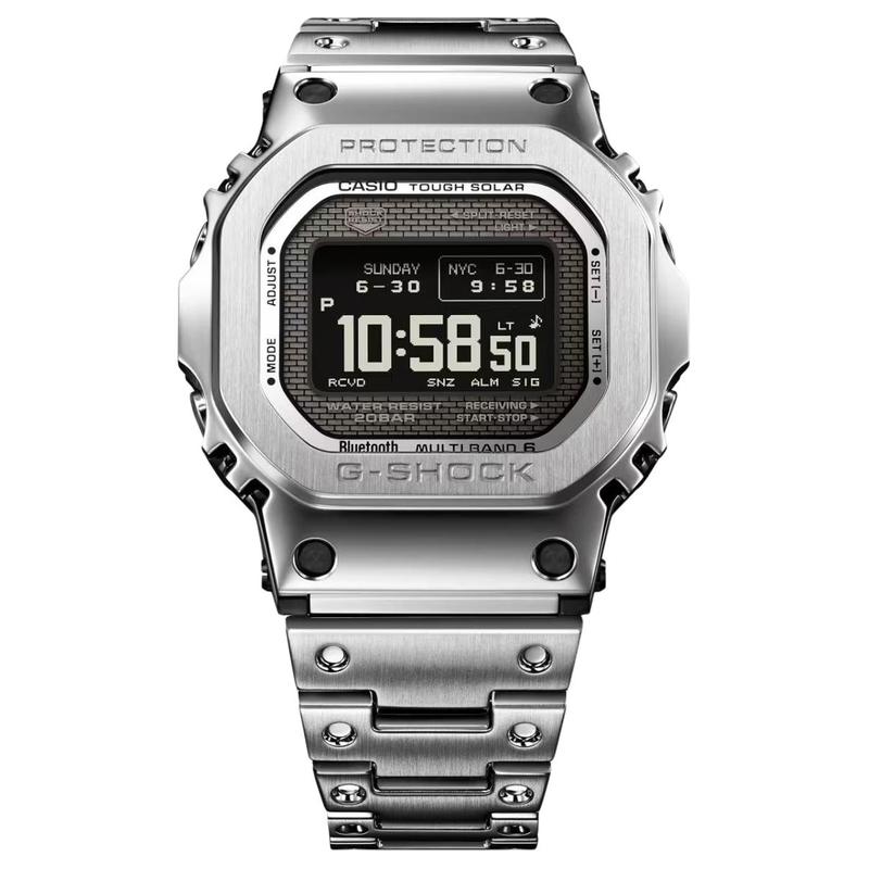 

CASIO 5000 series 200 meters waterproof, shock-resistant, solar Quartz, Steel Strap, , men s watch, black dial GMW-BZ5000D-1JF чорний