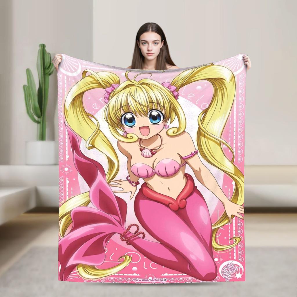 Mermaid Melody Pichi Pichi Pitch Flannel Blanket Winter  Warm Throw Blanket for Kids Couch Chair Funny Bedspread Sofa Bed Cover