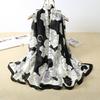 Women's Faux Silk Travel Shawl - Large Summer Sun Protection Retro Beach Towel Scarf