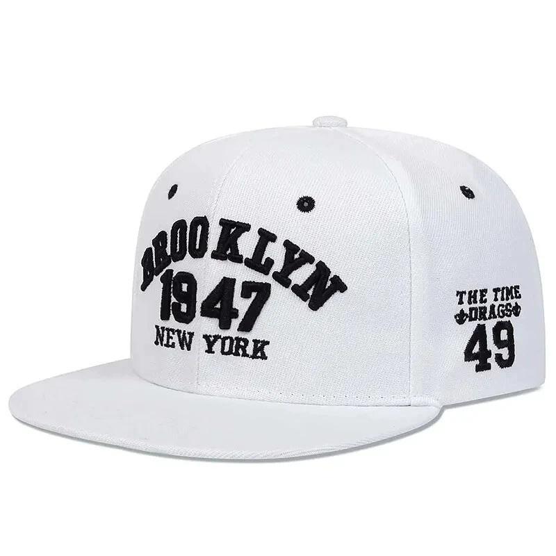 Gorra Snapback Bordada 1947 Brooklyn Gorra de Béisbol de Alta Calidad para Hombre Patrón Versátil Casual Ajustable Gorra Deportiva Hip Hop