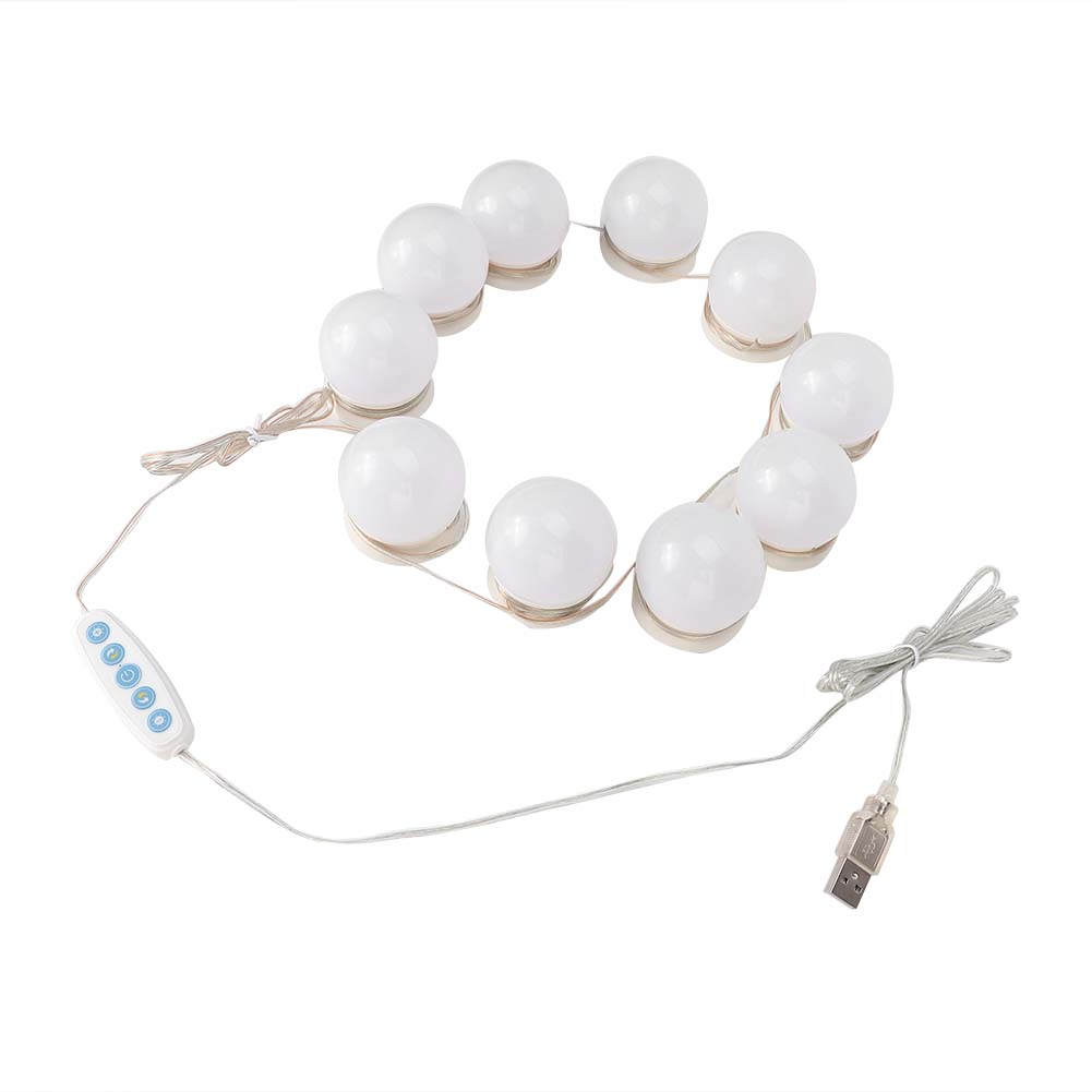 

10 шт. USB светодиодная лампочка с 5 цветовой температурой для макияжа, красоты, настольного зеркала