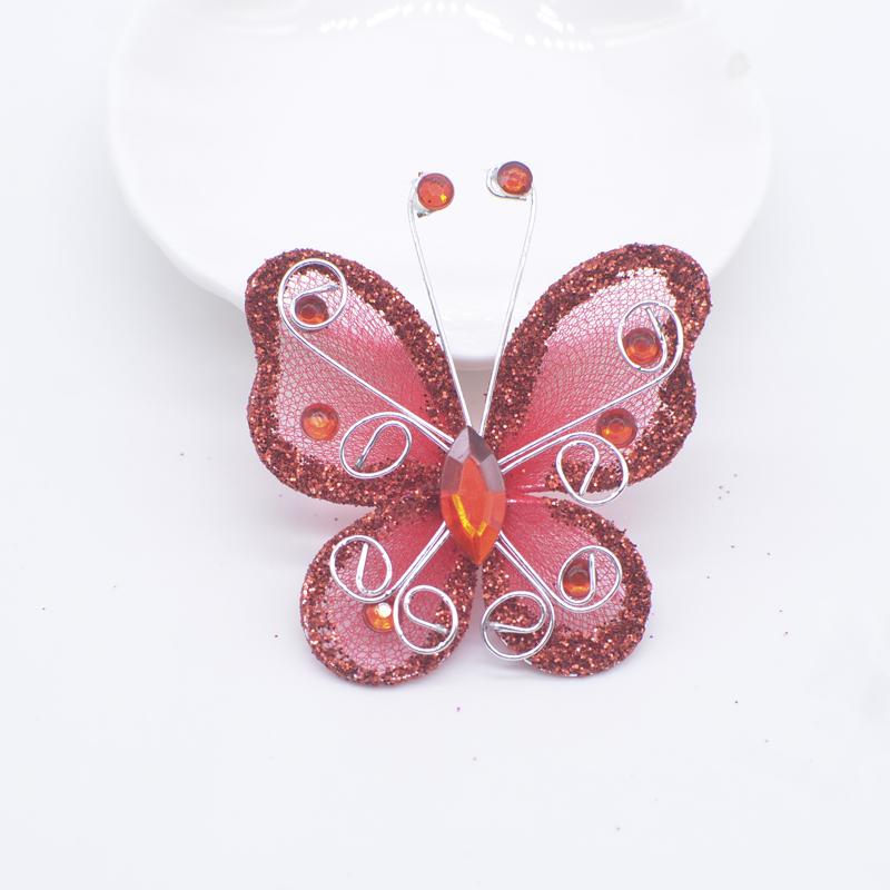 4 Stück Bling Puder Harz verzierte Drahtgeflecht Schmetterlingsapplikationen für Kleidung Hut Schuhe Nähaufnäher DIY Kopfschmuck Haarspangen Dekor