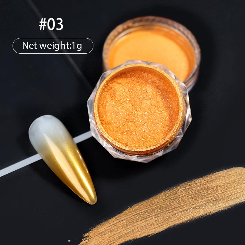 1Bottle White Chrome Pearl Nail Powder Shine Glitter Shell Auroras Nail Dust Mirror Effect Pigment Manicure Nail Art Decoration