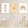 Cute Cartoon Nursery Wall Sun Rainbow Poster Print Animal Kids Room Painting Print Child Little Bear Flower Canvas Home Decor