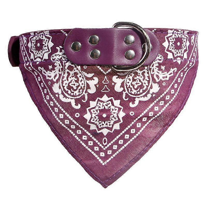 2pcs Pet Slobber Towel Cat Dog Collar Triangle Towel Dual-use Small and Medium Dog Teddy Pet Supplies, Black and Purple Betterlifefg
