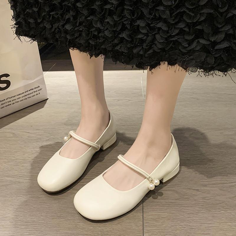 Mary Jane shoes women s thick heel low heel single shoes new summer fashion gentle temperament small leather shoes 39