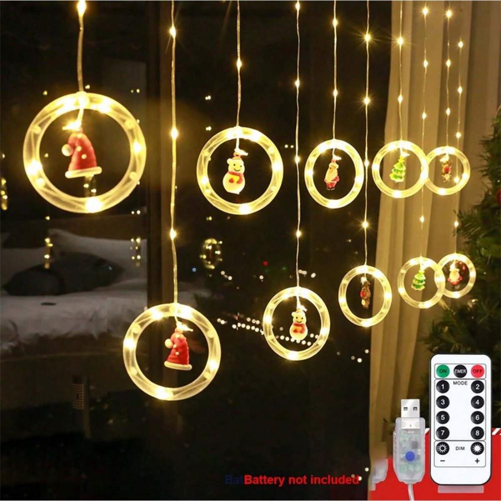 

USB LED Icicle String Lights with Star & Curtain Design for Christmas USB with Remote Control