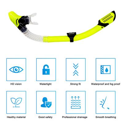 Breathing Tube Full Dry Flexible Silicone Mouthpiece Diving Snorkeling Gear Prevention Water Choking Equipment