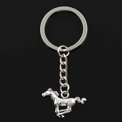 Módní klíčenka 12x28mm Běžící kůň Oře Stříbrné Přívěsky DIY Muži Šperky Přívěšek na klíče do auta Držák Suvenýr na dárek