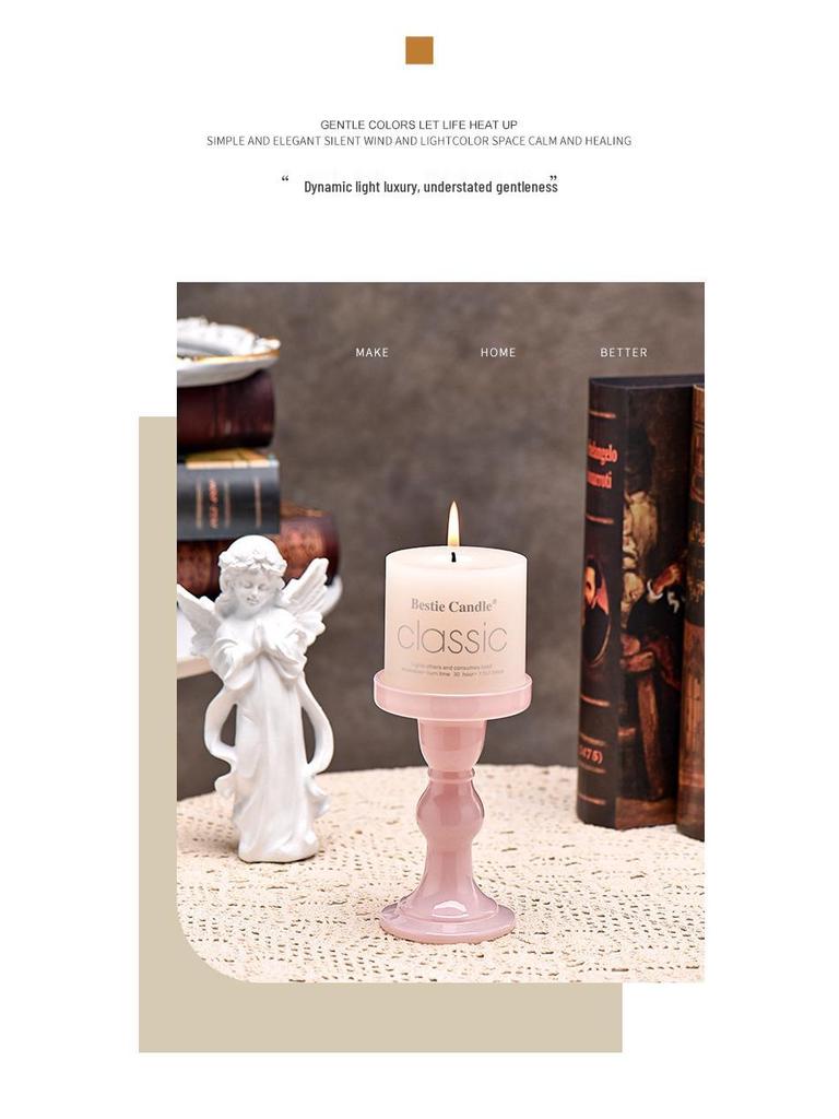 Rosa Romantischer Kerzenständerhalter für den Hochzeitstisch
