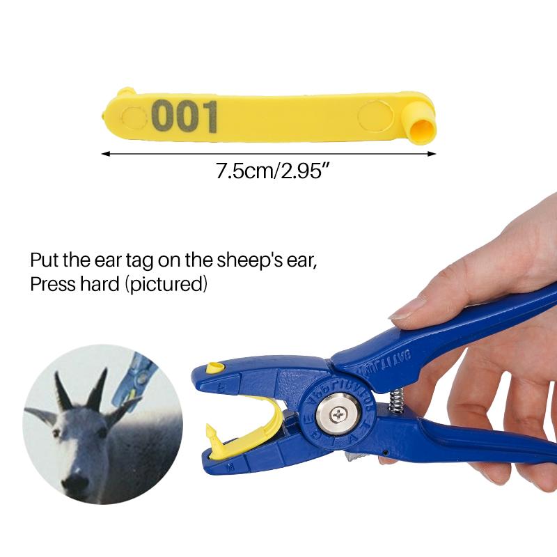 No.001-100 Sheep Ear Tag Signs Ear Laser Typing Copper Head Earrings with Words for Farm Animals Idetification Card 100Pcs