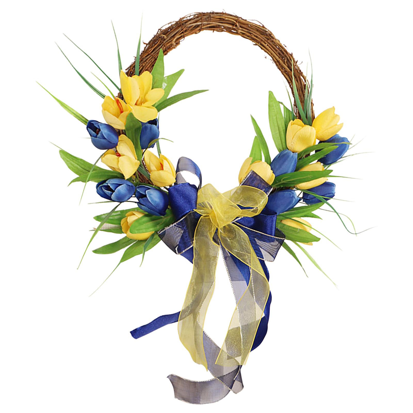 

Tulip Spring Wreath For Front Door Summer Wreath For Front Door Yellow & Blue Artificial Flowers Summer Wreath Farmhouse Decor CZECH REPUBLIC