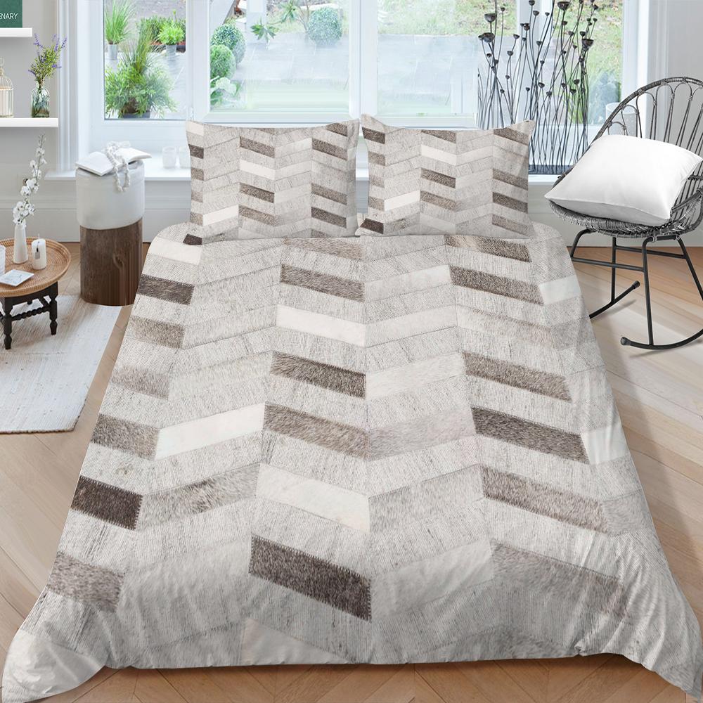 3D Family Bedding Single Double Bed Full Size Vintage Graphic Printed Bedding Geometric Pattern Pillowcase and Quilt Cover Washable Home Decoration