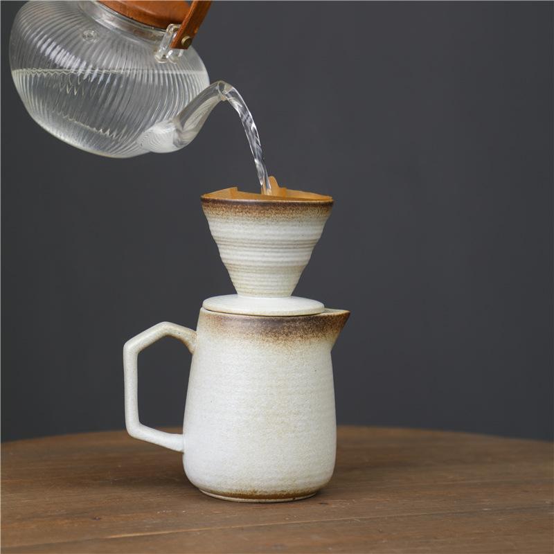 Ceramic Hand Brewed Coffee Pot Set V60 Coffee Filter, Ceramic Filter Cup Coffee Pot Hot Sale Sharing Pot