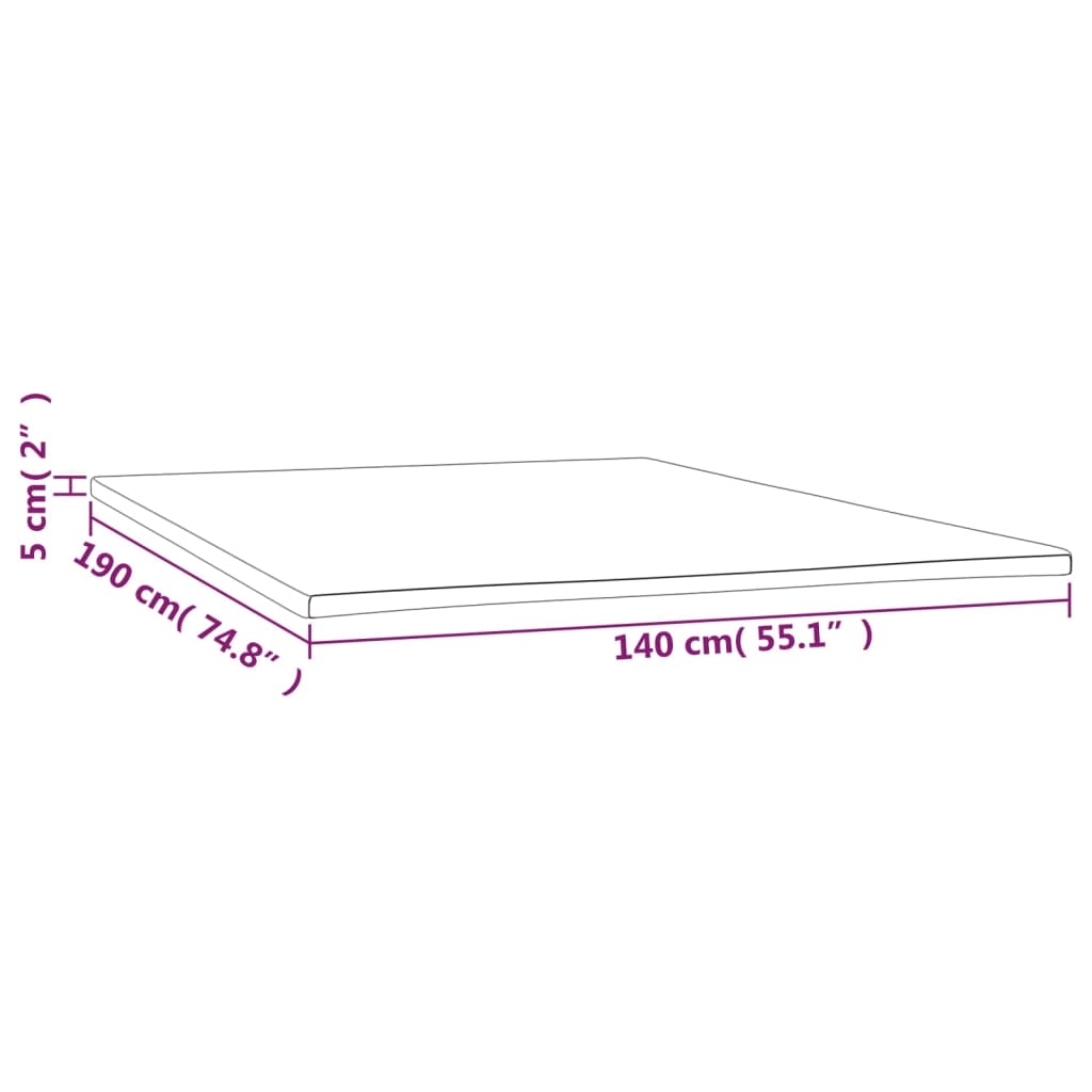 Mattress Topper 140 x 190 x 5 cm