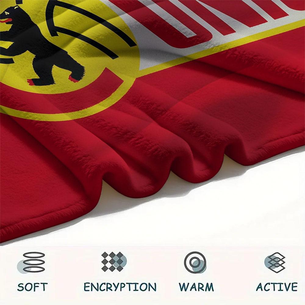1. FC Union Berlin Printed Flannel Blanket, soft throw for bedroom sofa, washable, fan merchandise, great gift.