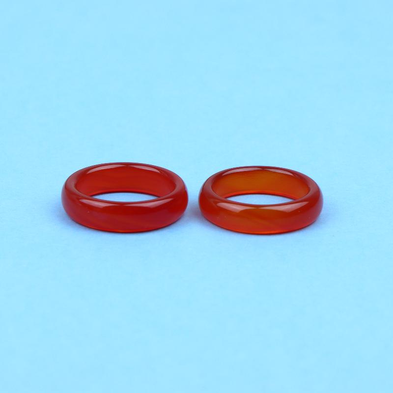 2 Pcs Icy White Chalcedony Natural Brazilian Agate Ring Band Ring Jade Chalcedony Finger Ring Couple Ring A4