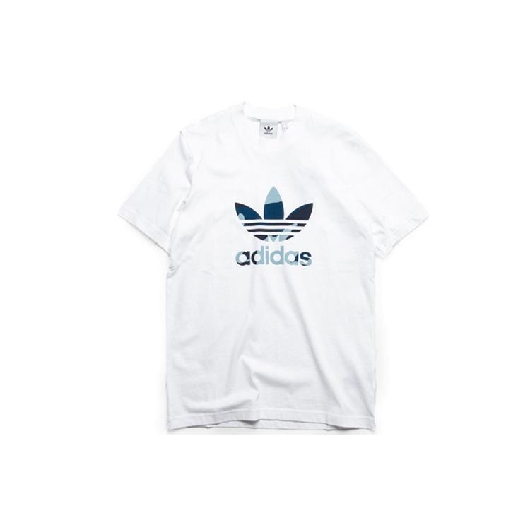 adidas originals Camouflage Logo Printing Short Sleeve White Men s DX3676 L