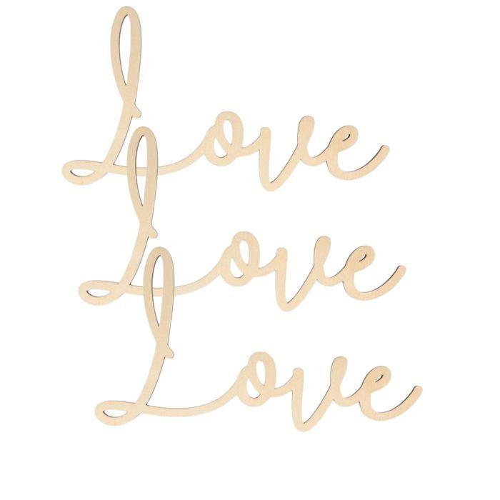 Texte en bois - ARTEMIO - Love - 30 x 16 cm - Marron - Style contemporain