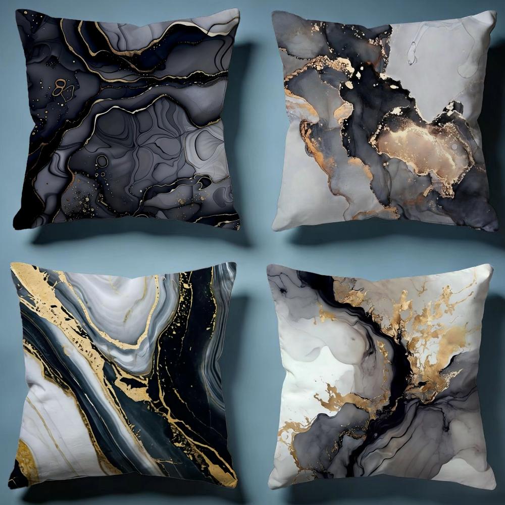 Minimalist Marble Patterned Cushion Cover Soft Decorative Pillow Case Suitable for Bedroom Sofa Car Travel Use