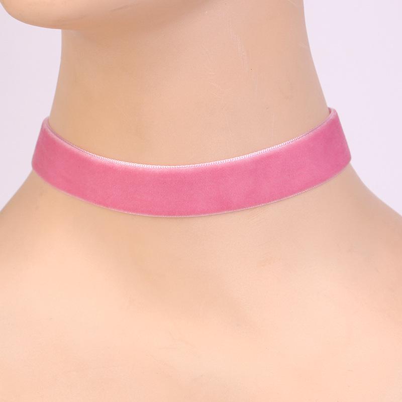 Elegantní sametová černá choker náhrdelník - Módní 2,0CM náhrdelník na klíční kost