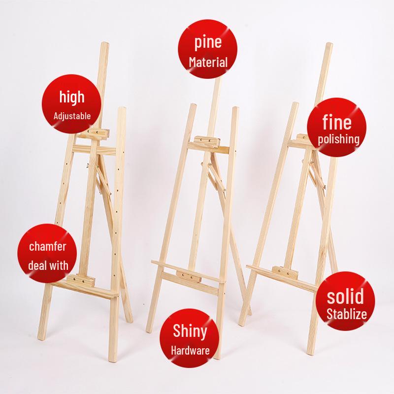 Adjustable Solid Pine Wood Easel for Art Students - Wedding Welcome Sign, Sketch & Oil Painting Display Stand.