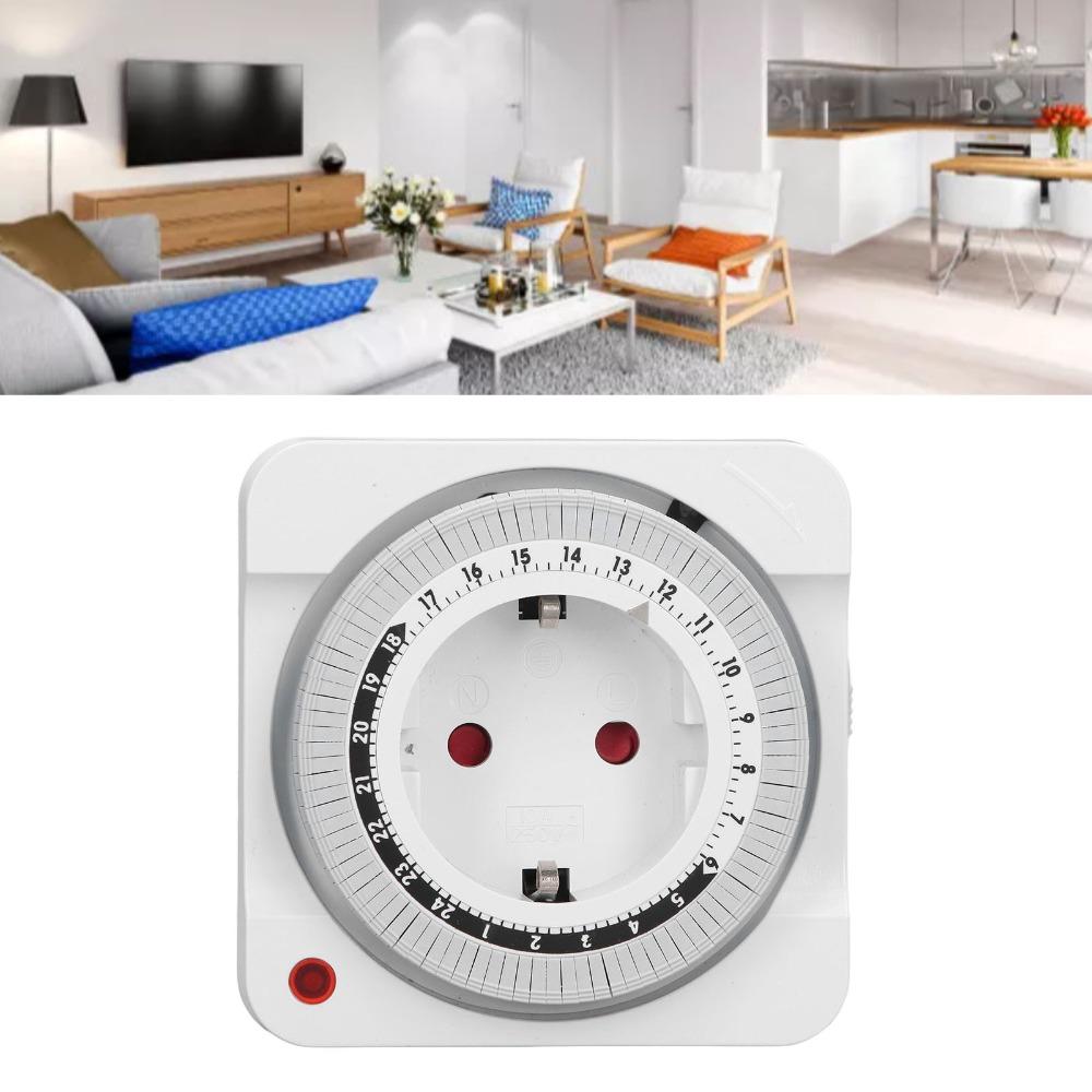 Accurate EU 230V Timer 7.8x7.8cm Mechanical Power Timer Automatic Timer Energy Saving