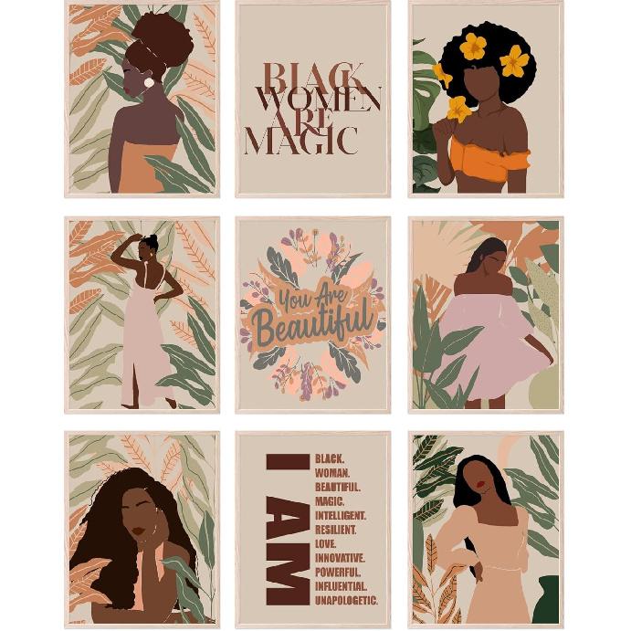 BigWig Prints Black Girl Wall Art - Hair Salon Wall Decor, Black Woman Art, Hair Salon Pictures Decor, n n Artwork for Stylist, Beauty Shop