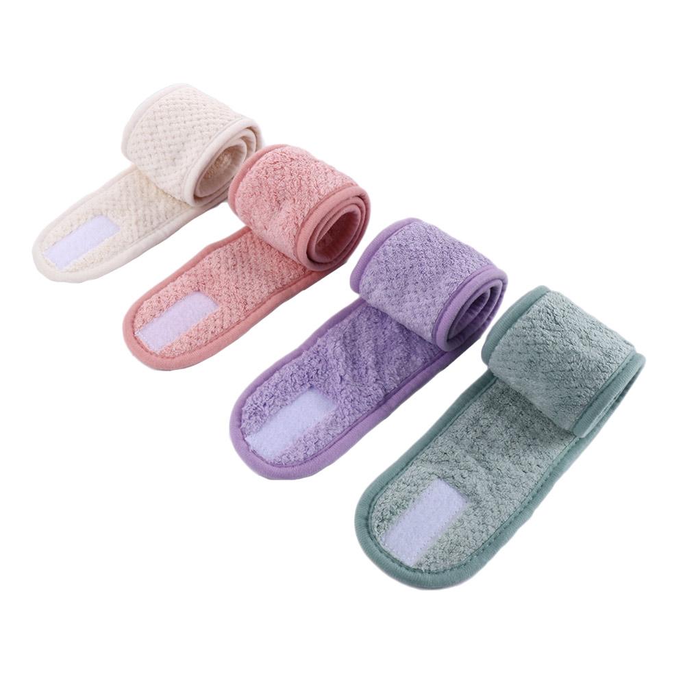 Bath Shower Adjustable Facial Turban Coral Fleece Headband Wrap Tiara Face Wash Hairband
