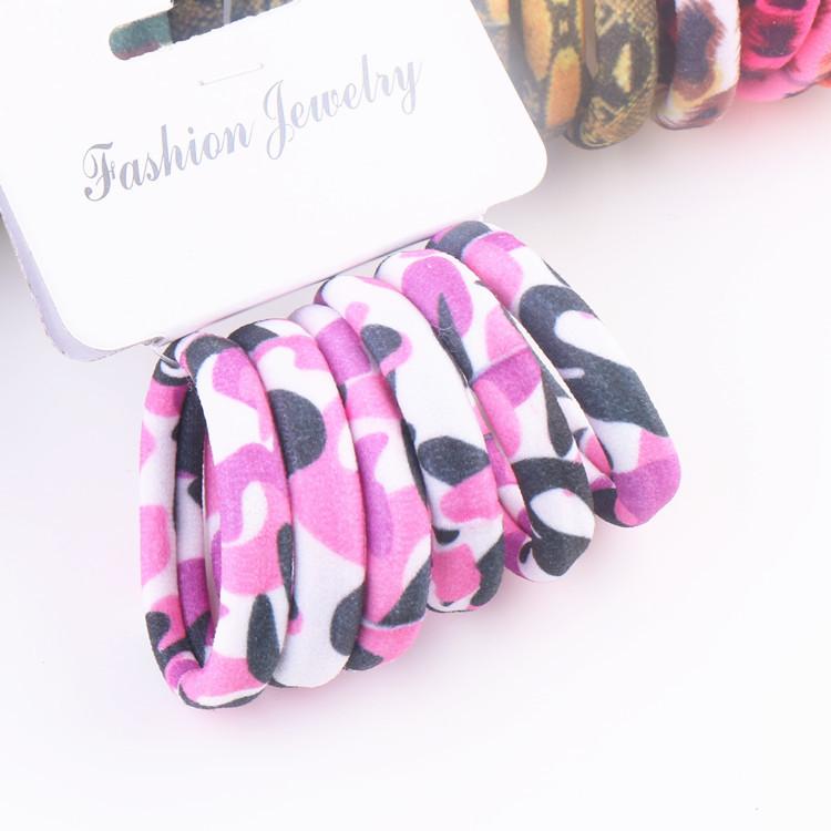 6Pcs/Set High Elasticity Printed Scrunchie Women Girls Children Elastic Hair Rubber Bands Accessories Tie Hair Rope Ring Holder