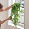 Weatherproof Hanging Plants for Garden Artificial Plant Vines, Flexible Plastic Rattan Waterproof Fake Decorative Window Frames No