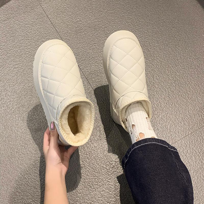 Winter Cotton Boots Women's 2025 New Retro Casual Versatile Short Boots Warm Foreign Thick-soled Velvet Snow Boots