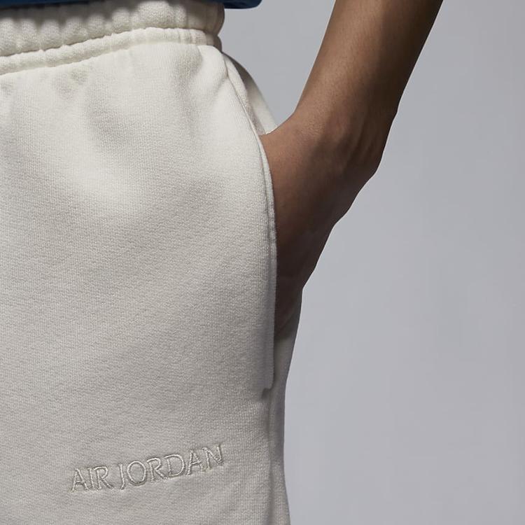 Jordan Wordmark Embroidered Drawstring Cuffed Knit Joggers Men Joggers Sail-White FJ0697-133