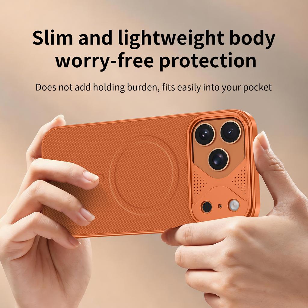 Original Business PU Leather For MagSafe Magnetic Phone Case For iPhone 13 14 15 16 17 Pro Max Metal Lens Frame Protect Cover