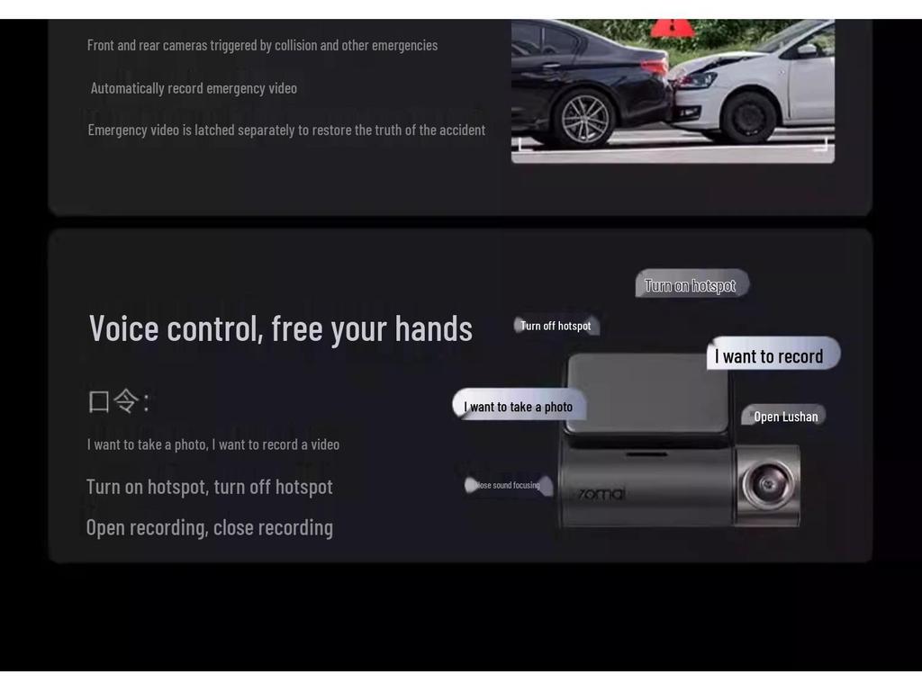 70mai A510 2024 Dash Cam with 24-Hour Parking Monitoring.