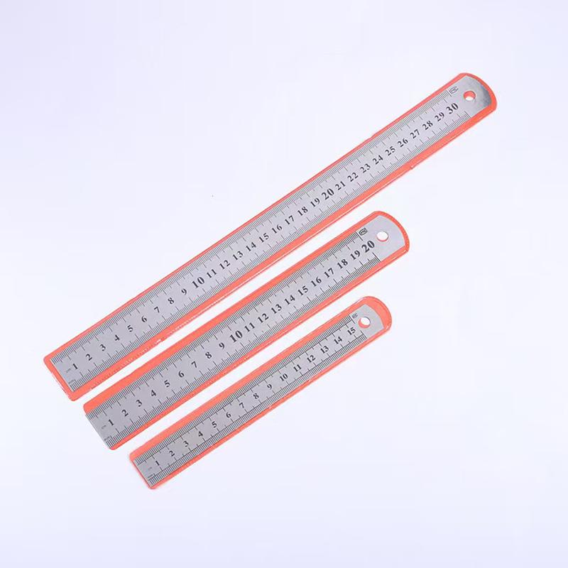 Нержавеющая сталь Двусторонняя Прямая линейка Сантиметры Дюймы Шкала Метрическая линейка Прецизионный измерительный инструмент Школьные Офисные принадлежности