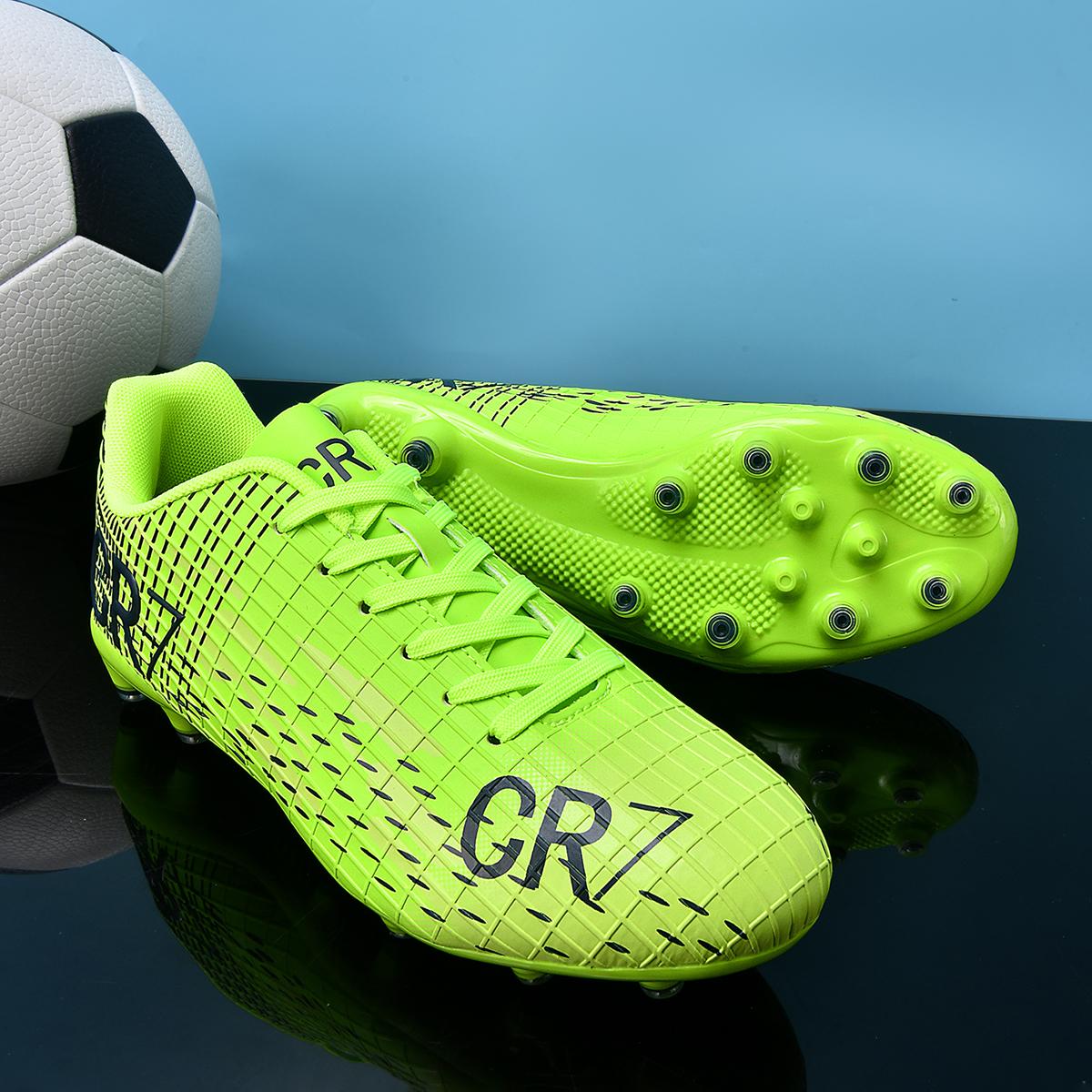 

New High Top Football Shoes Grass Sport Competition Long Studs Breathable Football Boots for Teenagers And Students Unisex 35