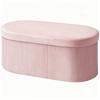 Aufbewahrungshocker Klappbare Aufbewahrungsbank 72 L 76x38x35 cm Mit Samt bezogen Aufbewahrungstruhe Rosa