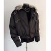 American Style Men's Winter Fur Collar Cotton Jacket - Deconstructed Design Trendy Outerwear