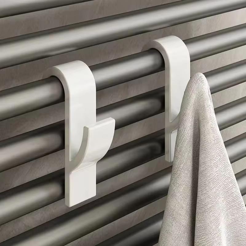 Universal household bathroom door hook, towel rack hanger, heating radiator rail hook clip, storage rack, clothes scarf hook