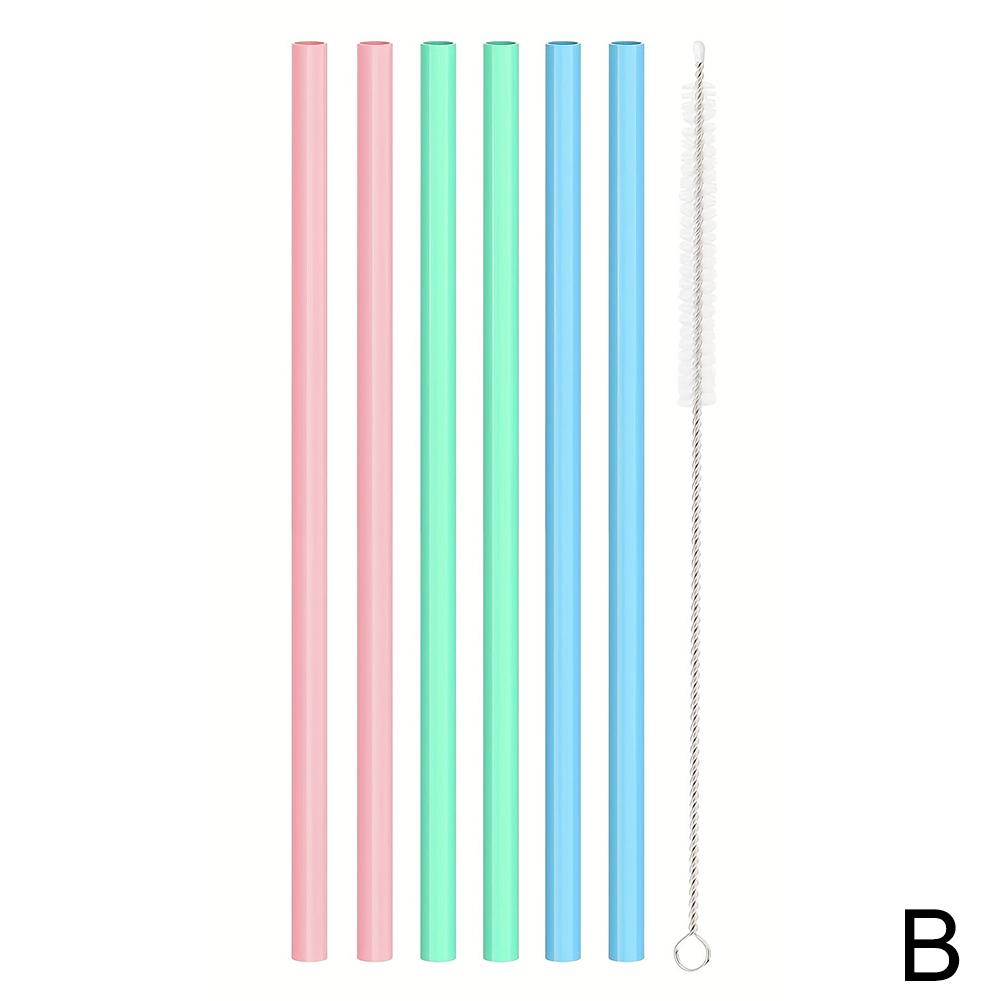 6pcs Replacement Straws for Stanley Cup with Cleaning Brushes Reusable Straws for Stanely Cup