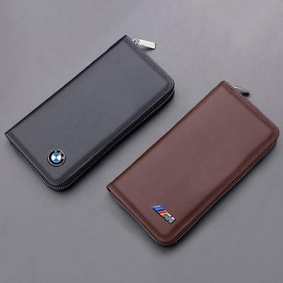 Leather Car Metal Logo Wallet Flap Purse Money Clip Vertical Wallet For M M3 M5 F20 F40 F22 F30 E90 Mini Cooper R50 R53 R60